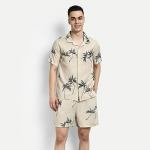 Men Relaxed Fit Rayon Night Wear Set